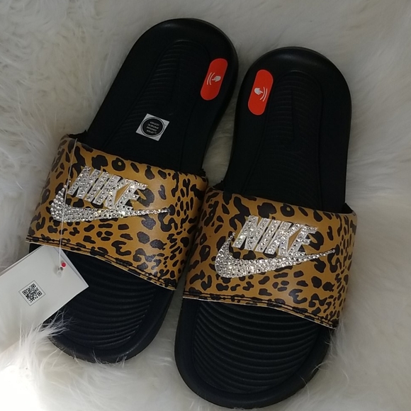 Nike Shoes - New bling Cheetah print Nike Slides